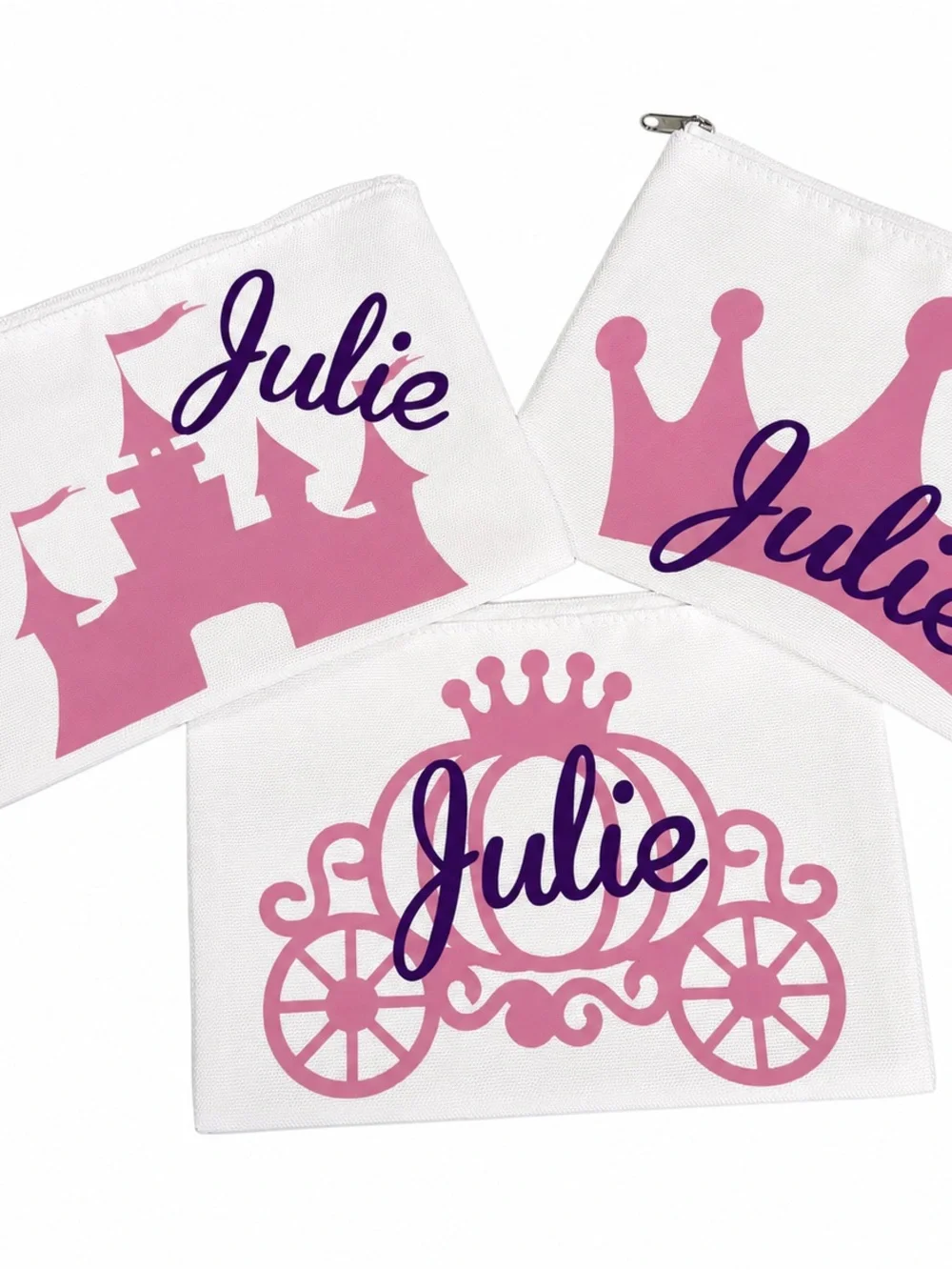 Personalized Pink & purple Princess Baby Gift Set Bib & Burp Cloths